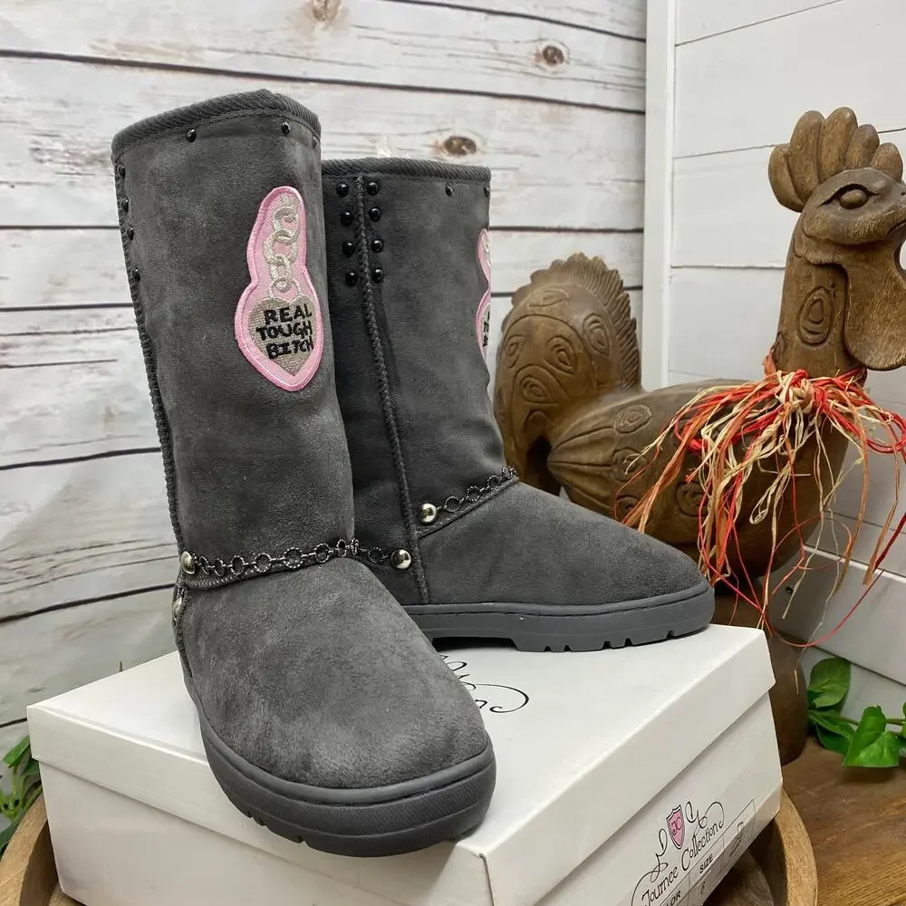 RTB Real Tough Babe Journee Collection Grey Boots Size 6 Style 505